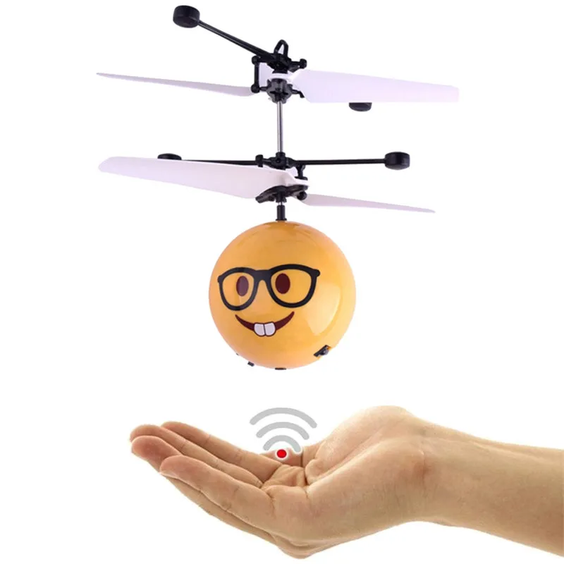 

Flying Emoji Ball Sensor Hand Induction Suspension LED Lights RC Aircraft Drone Toy for Kids Gift