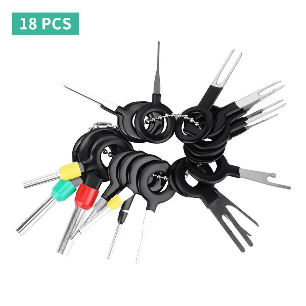 36pcs Car Wire Terminal Removal Tool Car Electrical Wiring Crimp Connector Pin Extractor Kit Automotive Plug Picking Tool - Цвет: 18PCS