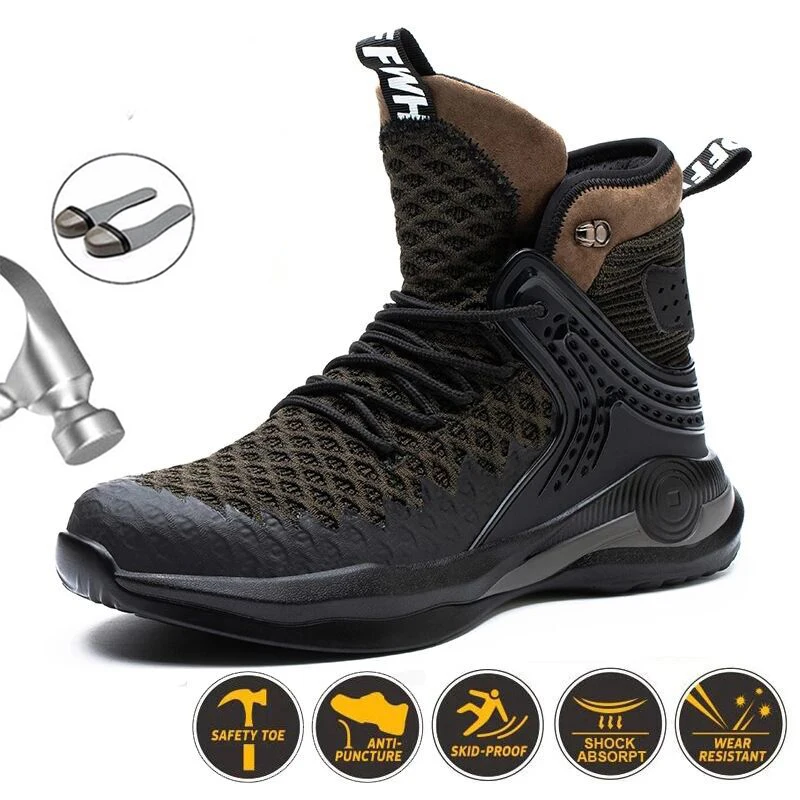 Winter Mens Boots Safety Shoes Steel Toe Work Boots Men Safety Boots PunctureProof Work Shoes Indestructible Shoes Winter Shoes