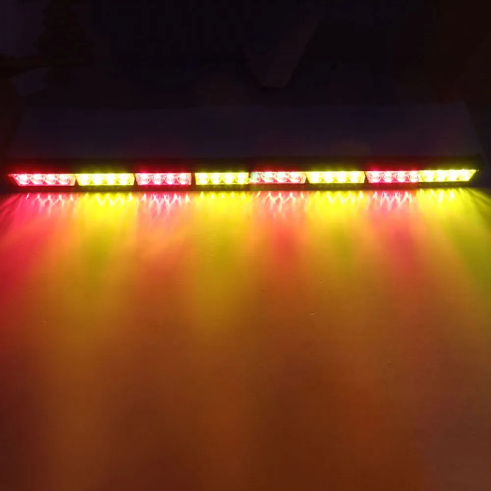 yellow red Hehemm 32 светодиодный вспышка стробоскоп Предупреждение свет для Полиция чрезвычайных предупреждение об опасности света DC 12 V - Испускаемый цвет: yellow red