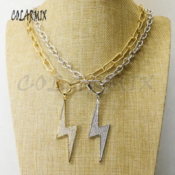 

3Pcs Handmade buckle & Tiny Flash Necklace long chain necklace metal chain necklace for women new design for lady 50390