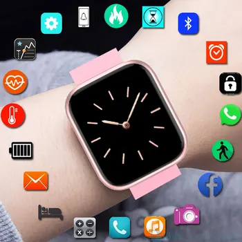 

Full Touch Smart Watch Women Men Smartwatch For Android IOS Electronics Smart Clock Fitness Tracker Square Bluetooth Smart-watch