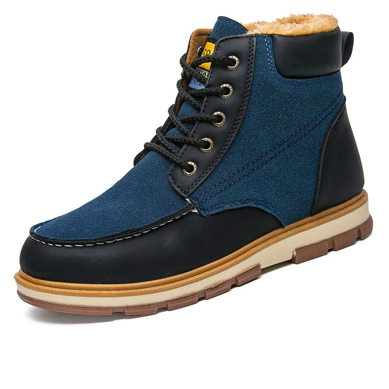 Бренд Hombre Botas, супер теплые зимние кожаные мужские ботинки, водонепроницаемые мужские зимние ботинки для мужчин, повседневные ботинки для езды на мотоцикле, размер 46