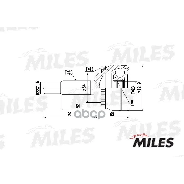 Шрус Mitsubishi Carisma 1.6-1.8 95-06 Нар. Abs Miles Ga20253 Miles арт. GA20253