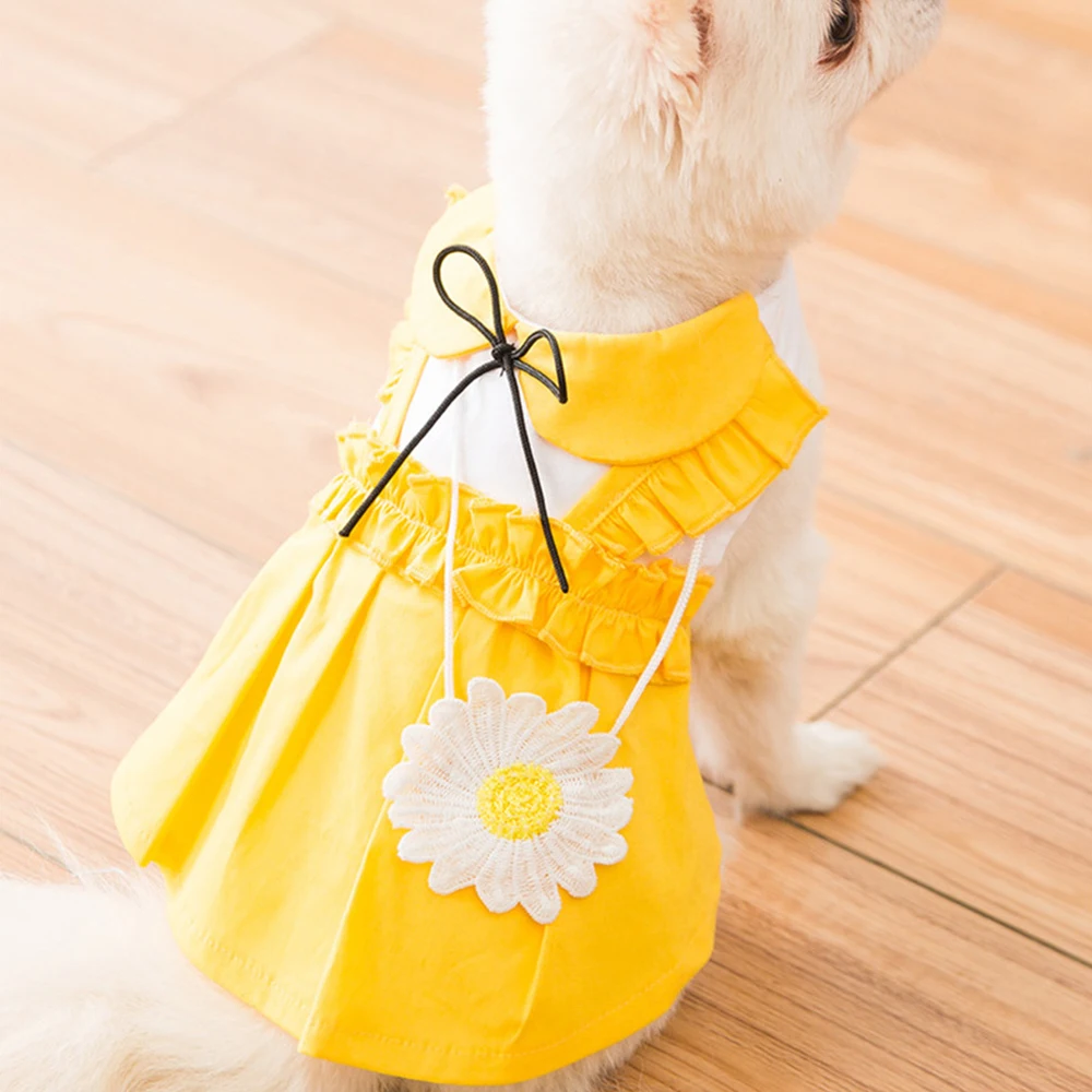 

Miflame Sweet Puppy Dress For Small Dog Clothes Pomeranian Bichon Dress Summer Dog Dress Flower Pet Fancy Dress Cute Pet Clothes