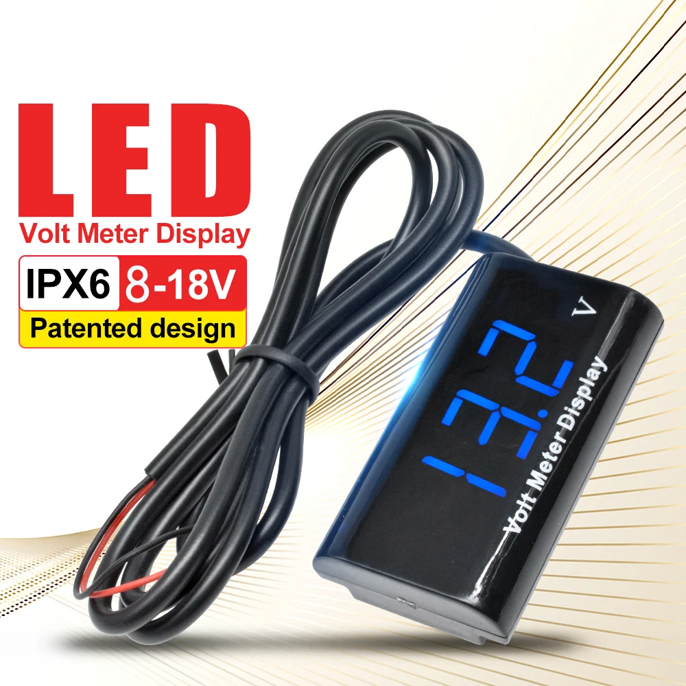 

0.56 inch IPX6 Waterproof Digital LED Voltmeter Mini DC 8-18V For Auto Car Electric motorcycle Voltage meter Volt tester 5V 12V