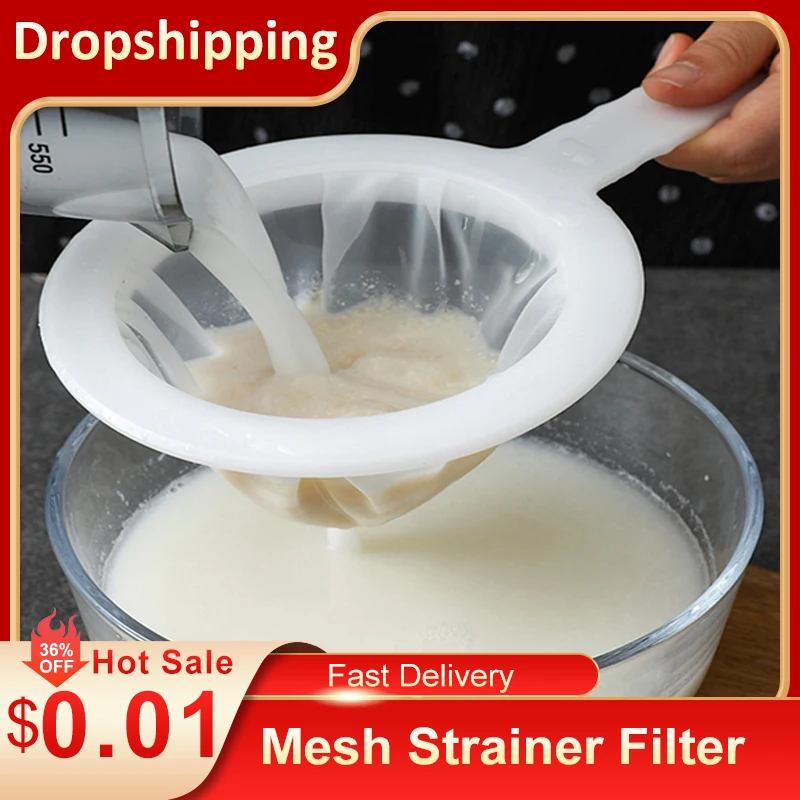 Kitchen Ultra-fine Strainer Nylon Mesh Filter Spoon Milk Coffee For Soymilk X9G9 