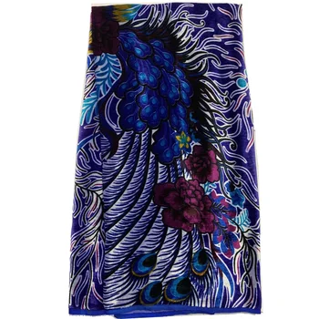 

(5yards/pc) high quality soft and smooth African silver velvet lace fabric in royal blue with beautiful pattern for dress VBL37