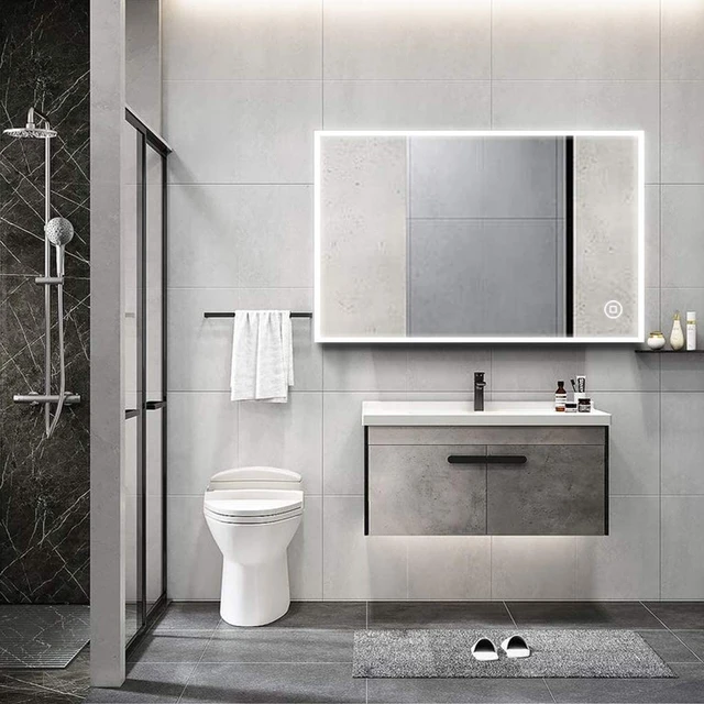 80x60cm Bathroom Mirror With Led Lighting Heating Anti-fog Wall Mirror With  Touch Switch Cold White 6400k Light Mirror Home - Bath Mirrors - AliExpress