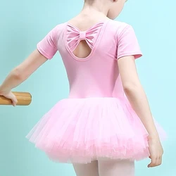 Girls Ballet Tutu Kids Gymnastics Tulle Skirted Leotards Pink Bodysuits Ballet Dress Bubble Skirts Training Princess Costumes