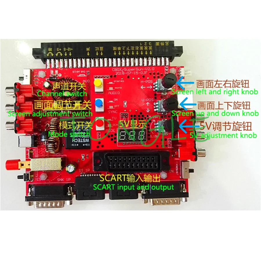 

V2.0 JAMMA CBOX / Super Gun Converter Board to SNK D15P Joypad & Saturn Gamepad for JAMMA PCB box MVS Motherboard