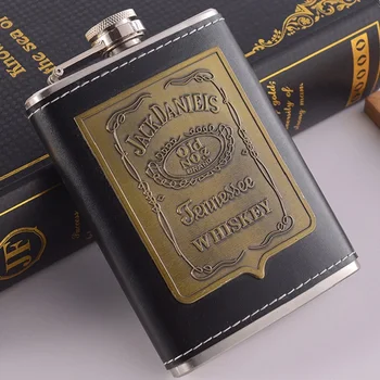 

Pocket Portable Stainless Steel Hip Flask 8oz Wine Mug Wisky Bottle With Box Mini Drinkware Alcohol Bottle Drinker Gifts