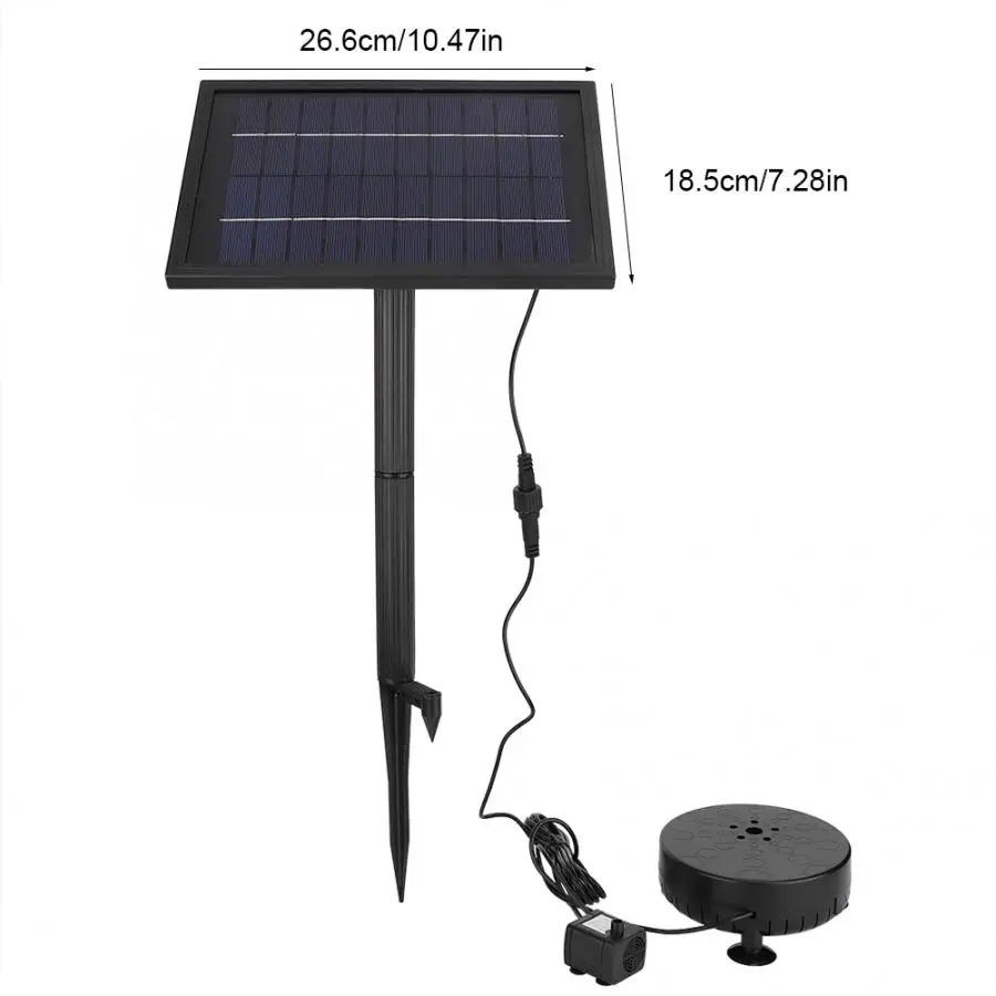 5W Round Shape Solar Powered Outdoor Fountain DC Pump Kit with Solar Panel for Pond Garden