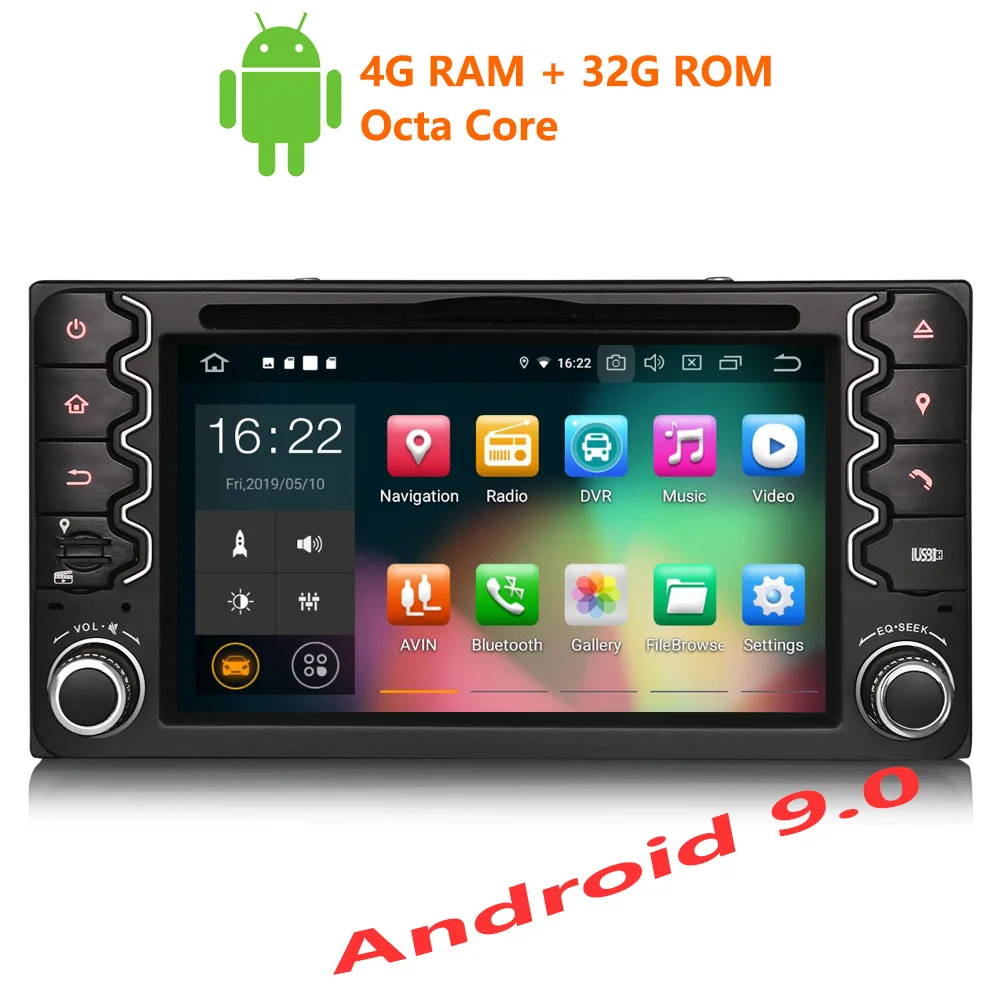 Автомагнитола Erisin ES7938C 6 2 дюйма Android 9 0 8 ядер 4 Гб ОЗУ для Toyota Corolla EX RAV4 Vios Vitz