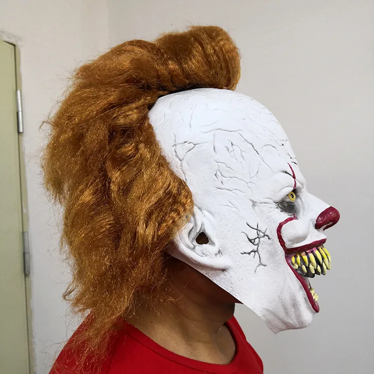 Pennywise Джокер маска с открытым ртом полные зубы Косплей Стивен Кинг It Chapter два клоуна латексные маски Шлем Хэллоуин вечерние реквизит
