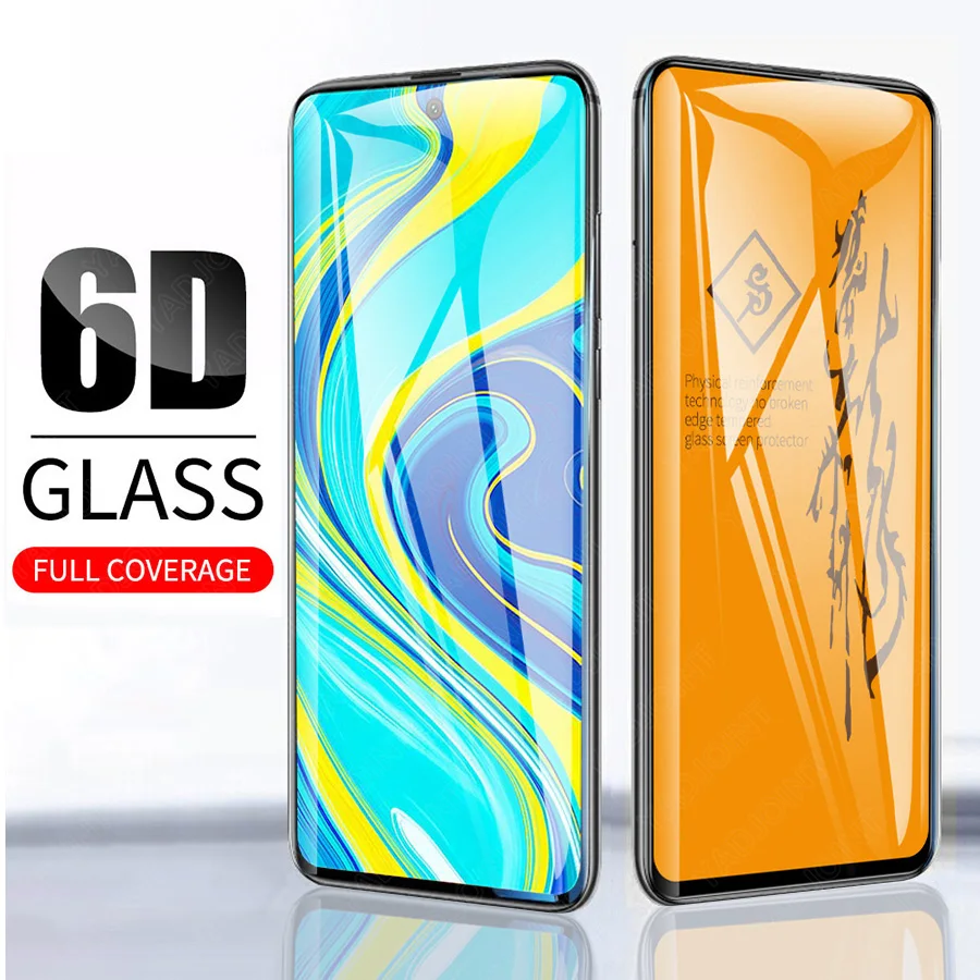 6D закаленное стекло для Xiaomi Poco X3 F2 Redmi Note 9 Pro Max 9s 8 8T 7 6 8A Mi 9T A2 A3 стекло|Защитные
