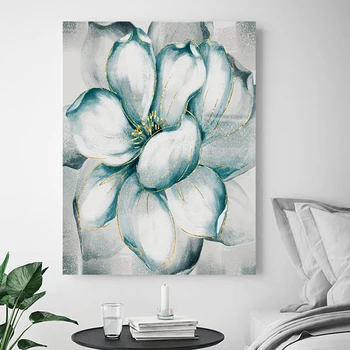 

Abstract Green White Flowers Hand Painted Oil Painting On Canvas Wall Art Wall Pictures Painting For Living Room Home Decor