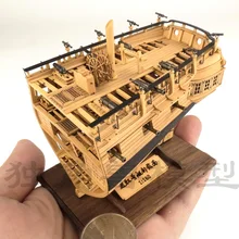 Boxwood Version Scale 1/160 HMS Enterprize ship Solid wood model series 1: Luxury Stern Cross-section Ship model English Manuals