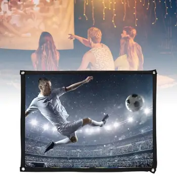

4:3 Thickened 100% Polyester Portable Foldable White Soft Projector Screen Curtain for Home Theater