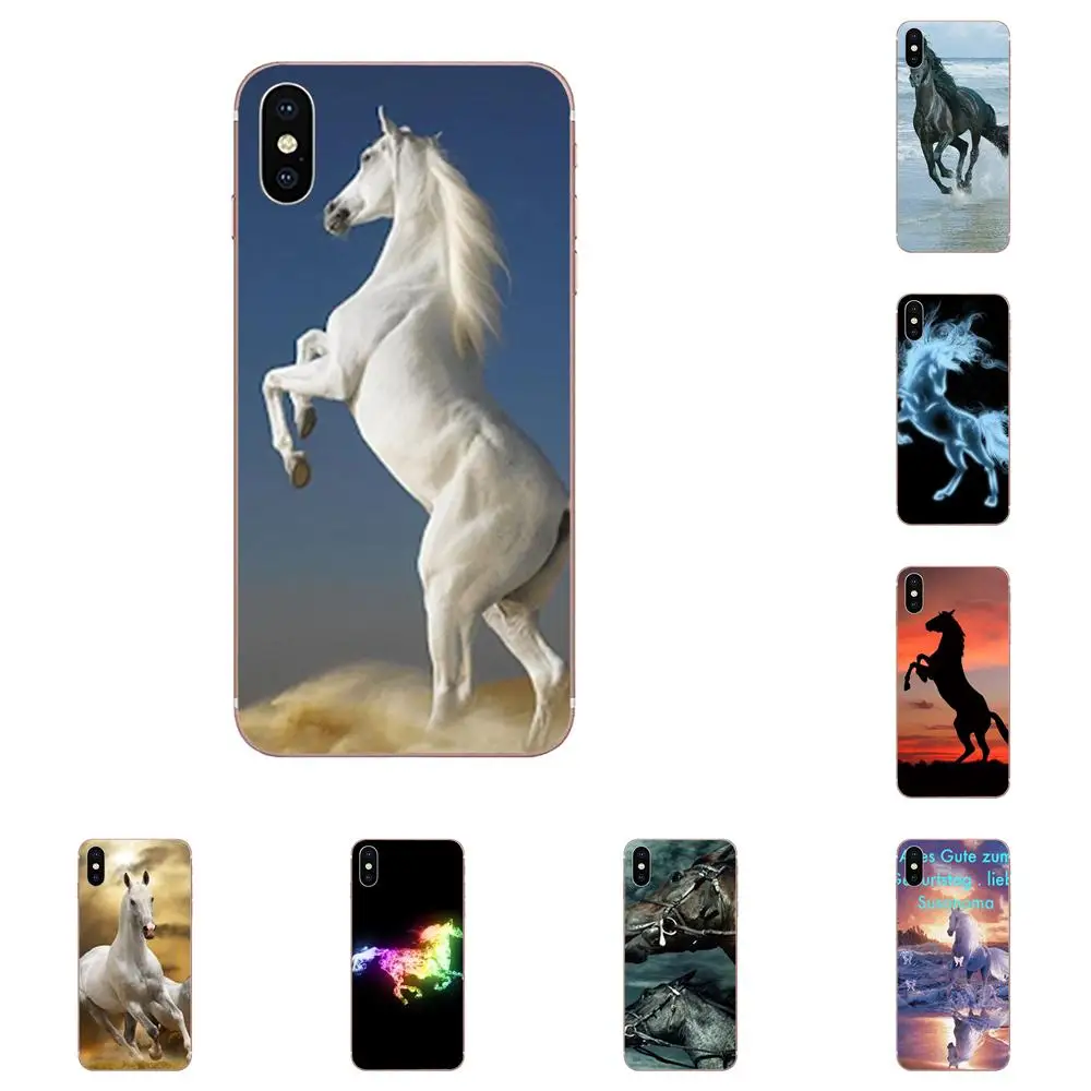 Удивительные черно-белые лошади бегущие крутые животные для iPhone 11 Pro XS Max X 8 7 6s Plus 5