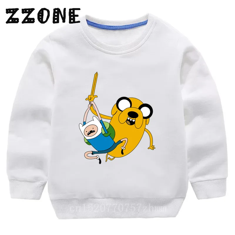 5200G-White Детские толстовки с капюшоном для детей, с изображением Финна из Adventure Time and Jake свитшоты с рисунком персонажей из мультфильмов пуловер для малышей, топы для девочек, Осенняя Одежда для мальчиков, KYT5200 - Цвет: 5200G-White