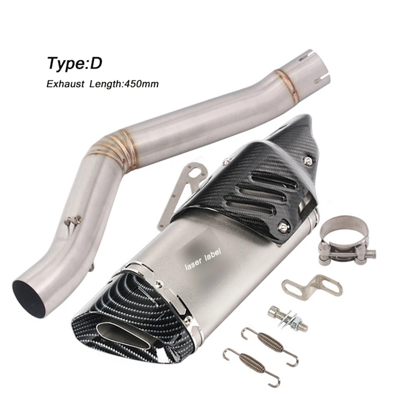 D Для Benelli Leoncino 500/800 trail мотоцикл глушитель труба звено средней Трубы система неразрушающая установка - Цвет: D