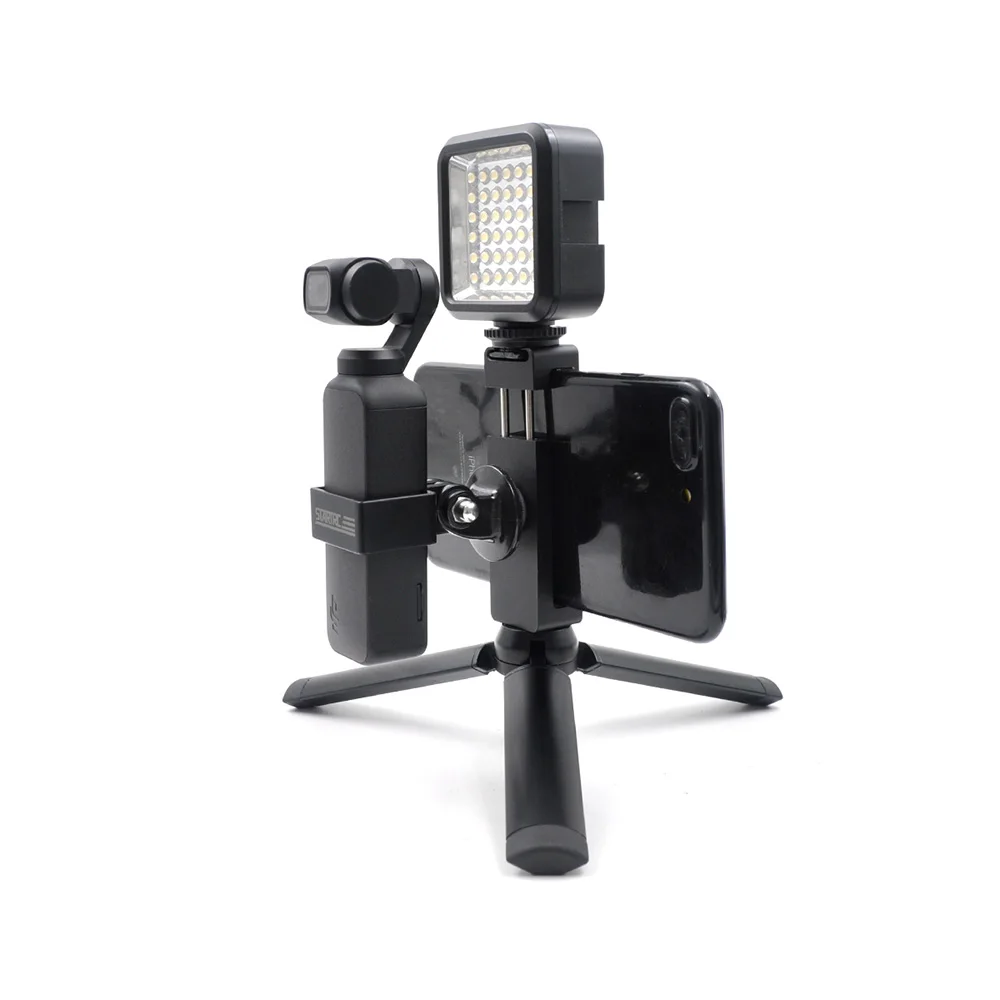 GoolRC STARTRC OSMO Pocket Handheld Mobile Phone Aluminum Tripod Mount Stand Expansion Holder with USB Cable for DJI OSMO Pocket Suitable for iPhone iOS System