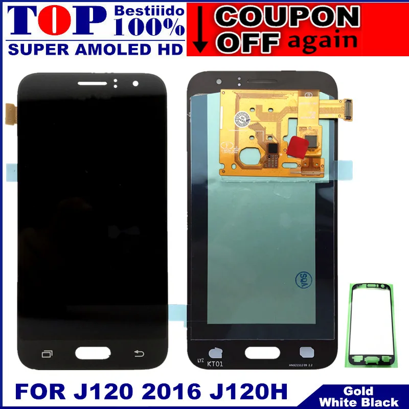 Для samsung Galaxy J120 J120F J120H J120M lcd Super AMOLED lcd S дисплей сенсорный экран дигитайзер замена наклейка стекло