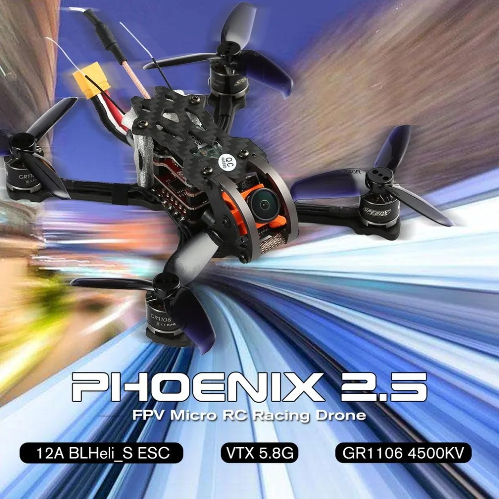

GEPRC Phoenix 2.5 125mm 5.8G 600TVL Brushless Camera FPV Micro RC Racing Drone with High Speed Frsky Receiver BNF