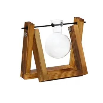 

Creative Hydroponic Plants Transparent Wooden Frame Vase Desktop Small Fresh Container Living Room Modern Decoration Ornaments