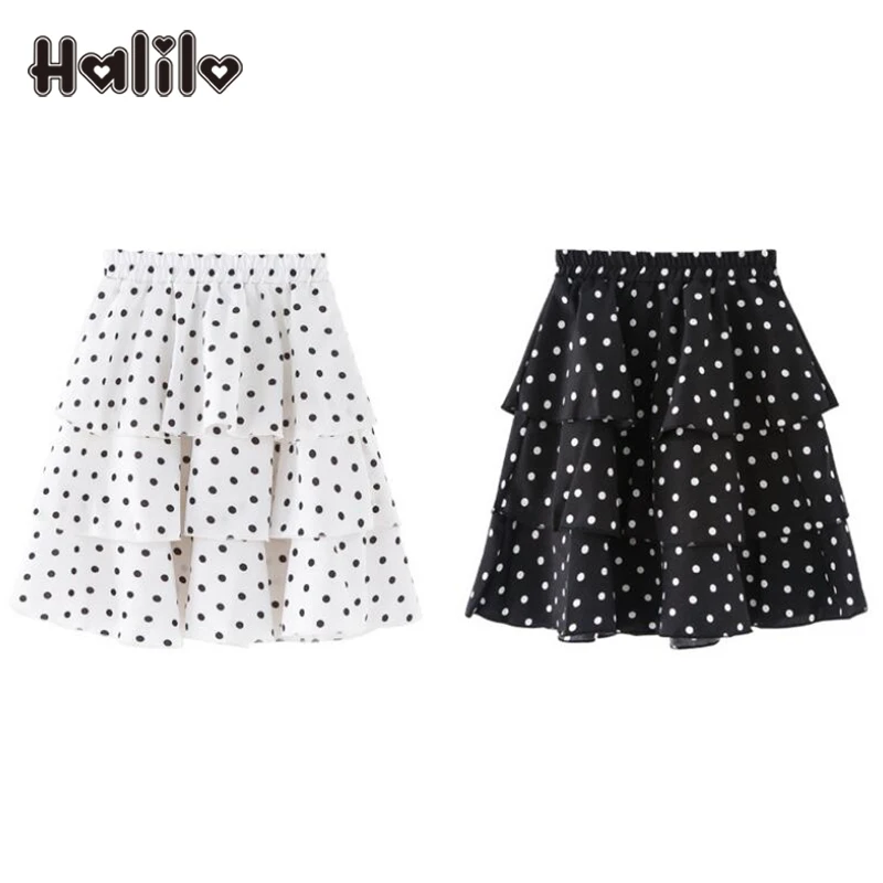 Halilo/ г. Летние и осенние детские юбки в горошек Модные многослойные юбки для маленьких девочек детская одежда юбка для маленьких девочек