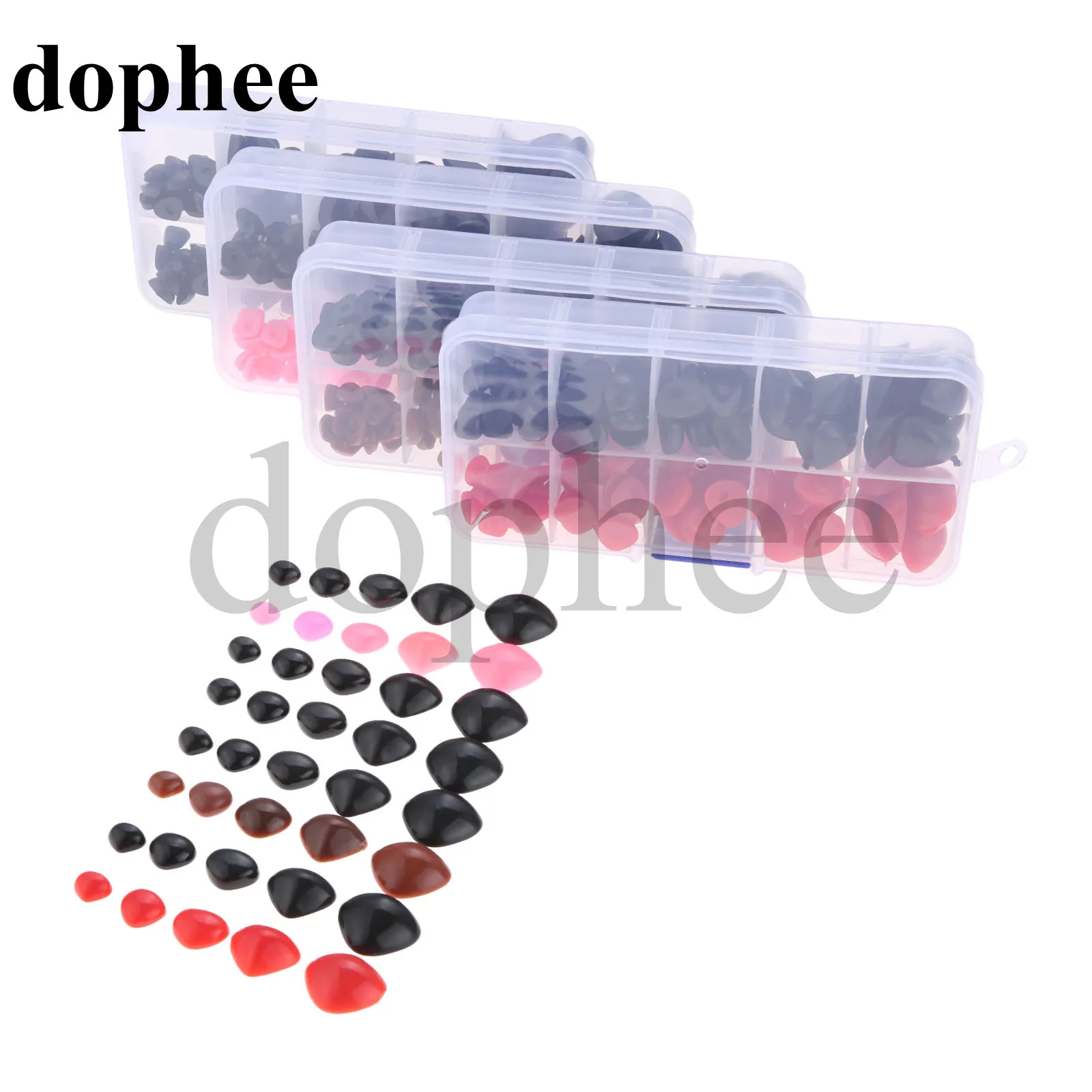 Dophee 150 шт. круглые плоские пластиковые глаза треугольный нос для кукол