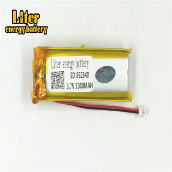 

1.25MM 2pin connector 3.7V 852540 1000mah Rechargeable Battery for MP3 MP4 MP5 small toys