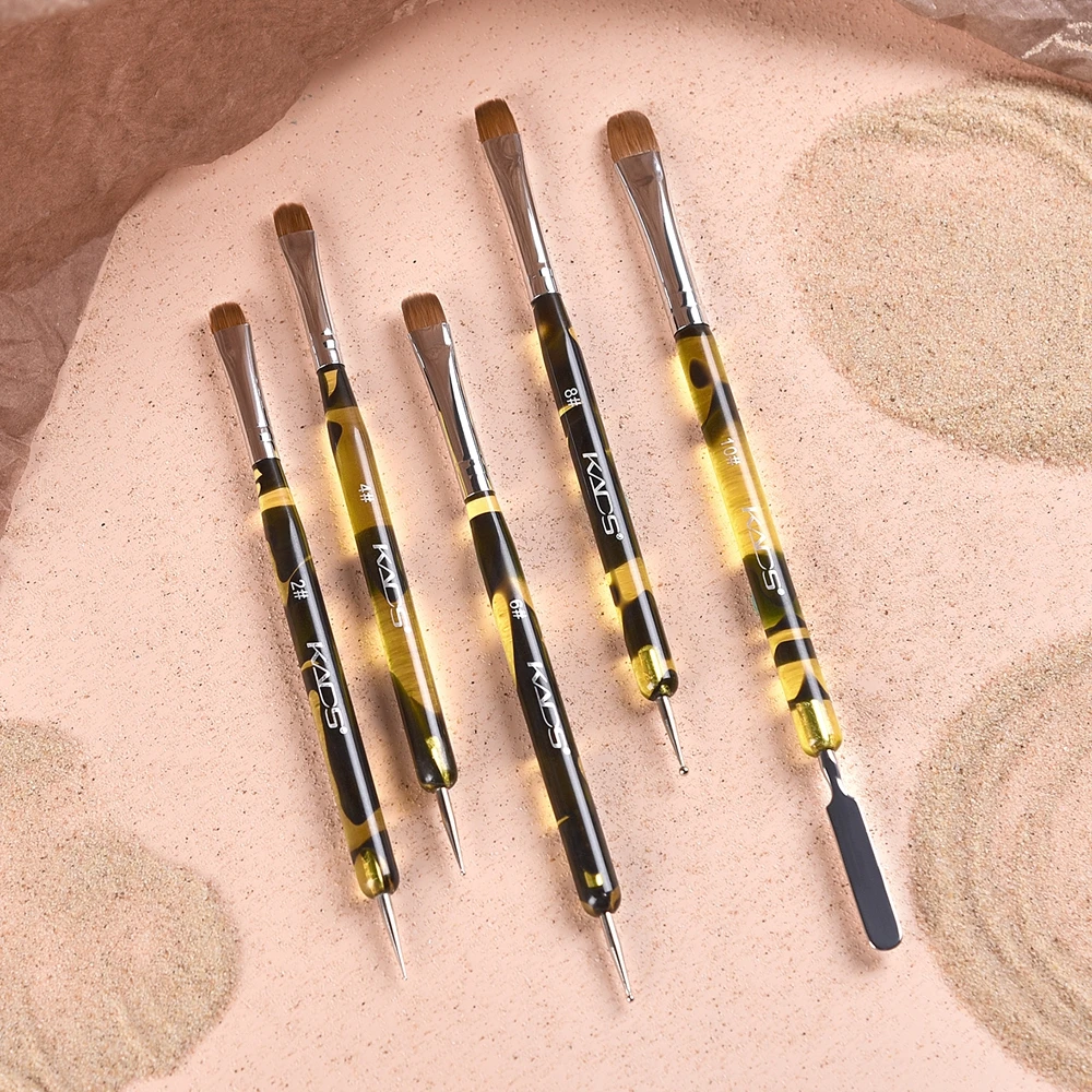 KADS 2 Way Kolinsky Brush Acrylic Professional French Manicure Brush Nail Art Brush Nail Dotting Pen Stirring Rod Stick 2-10# 5