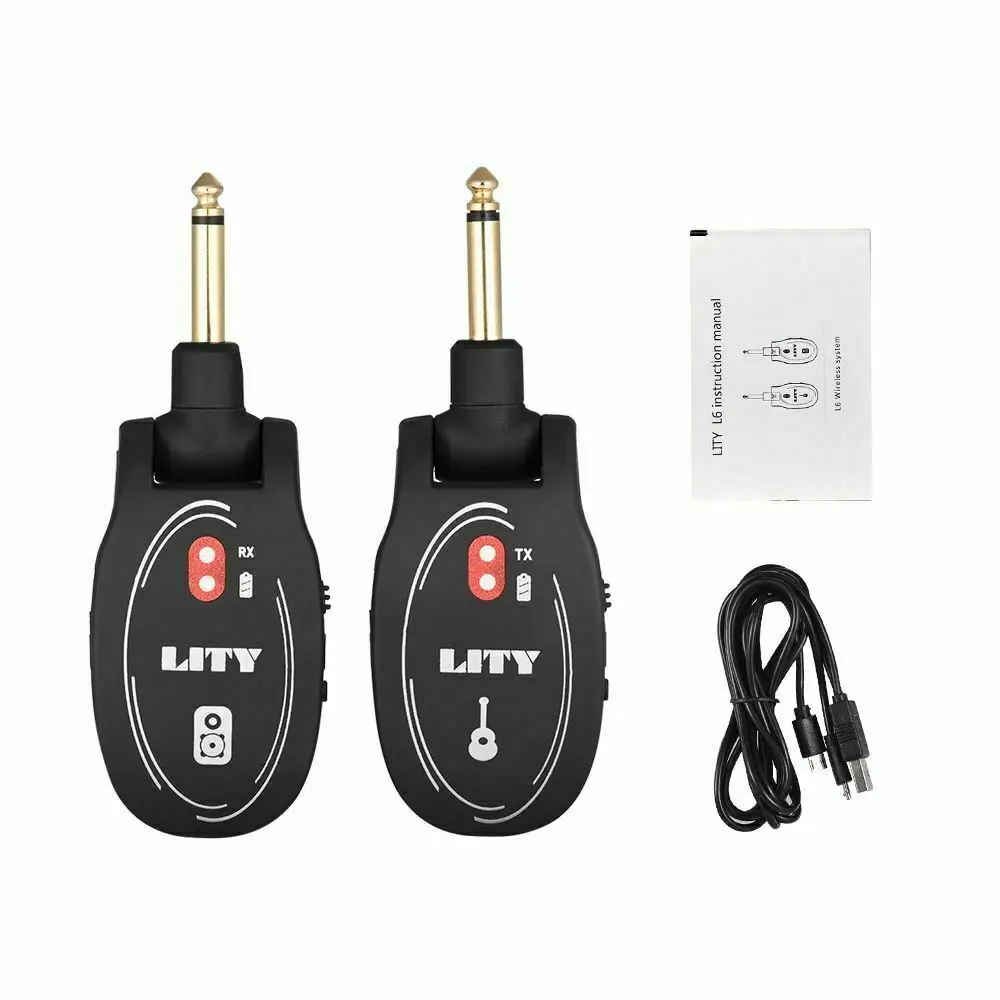 

2.4G Wireless Audio System Transmitter Receiver Kits for Electric Guitar Bass 50M Range Rechargeable Electric Bass