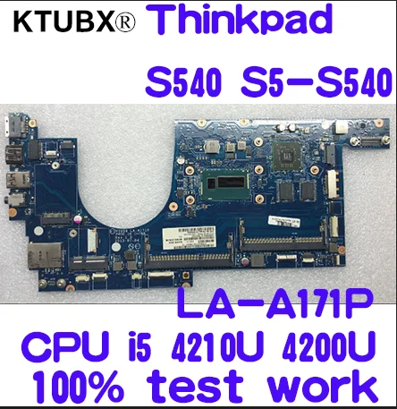 VIUS6 LA-A171P для lenovo Thinkpad S540 S5-S540 ноутбук материнская плата Процессор i5 4200U/4210U GPU HD8670M 2G DDR3 тесты работы