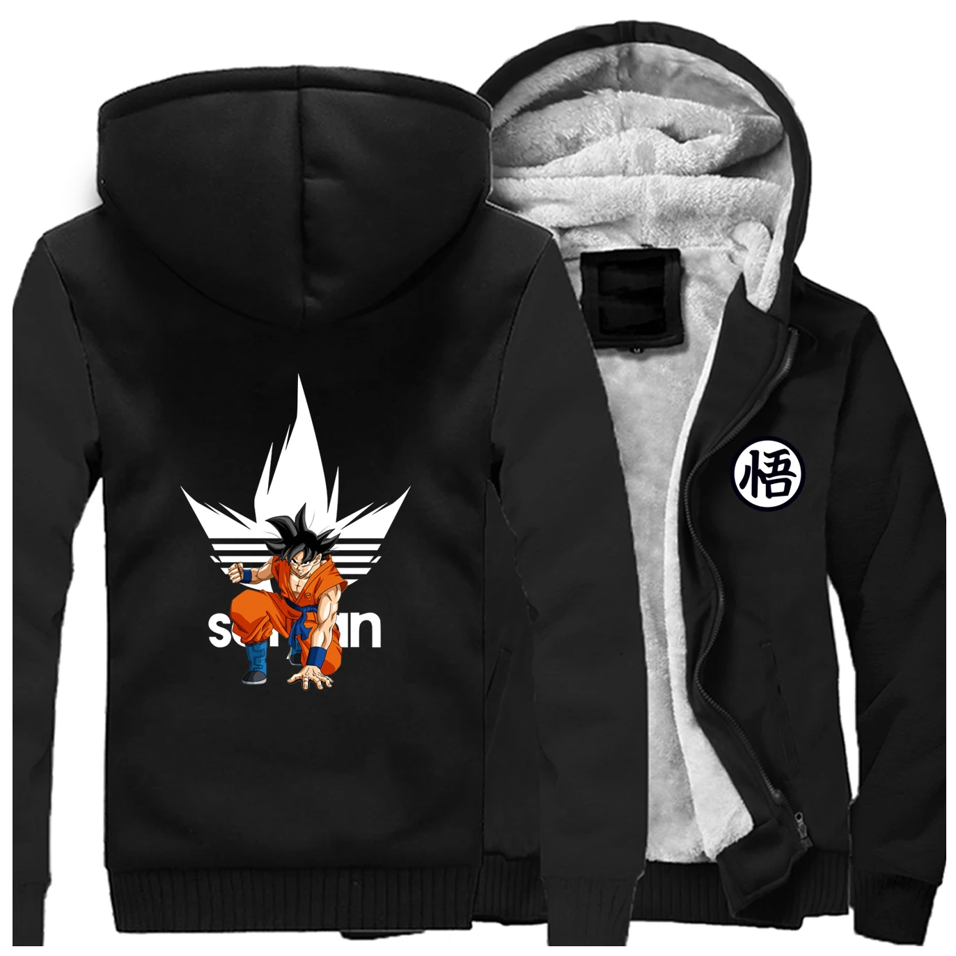 

Dragon Ball Warm Winter Thick Jacket Super sai yan Japanese Coats Anime Jackets Hoodies Fleece Sweatshirt Thicken Streetweat