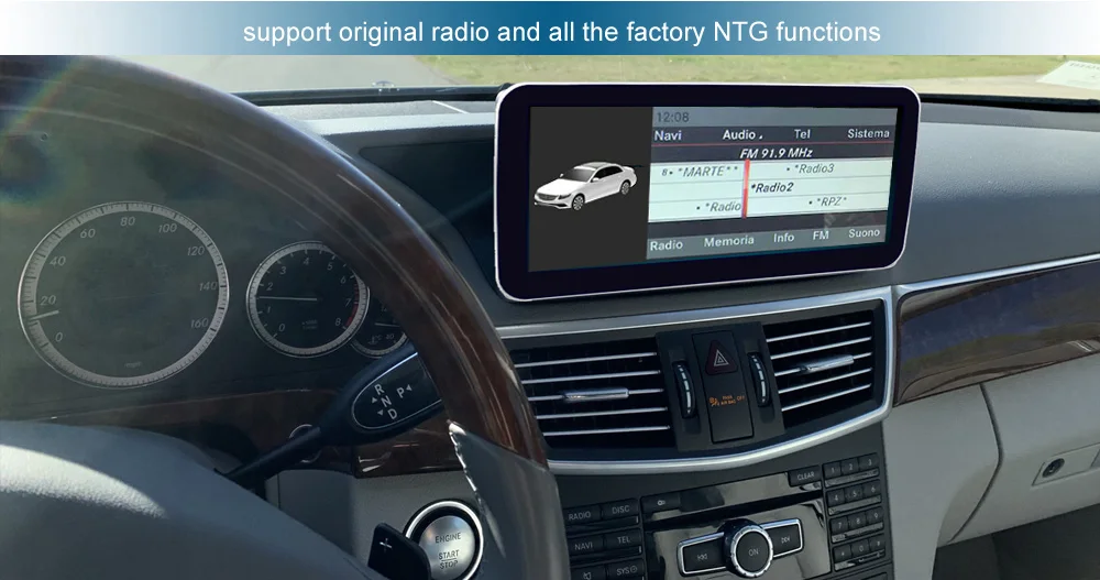 Cheap 4G Ram 10.25 inch Android 8.1 Display for Mercedes Benz E Class W212, with GPS Navigation Bluetooth Radio Stereo Touch Screen 6