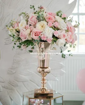 

49cm tall )Iron Luxury Flower Vase Display Wedding Table Centrepiece Home Party Decor Floral Vase Marriage Decoration