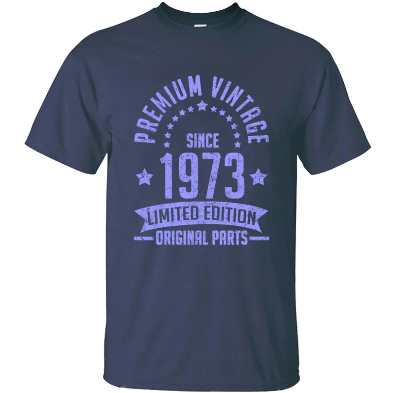 Дизайнерская Классическая футболка 1973 1e.png, стандартная Мужская футболка с коротким рукавом и круглым воротником