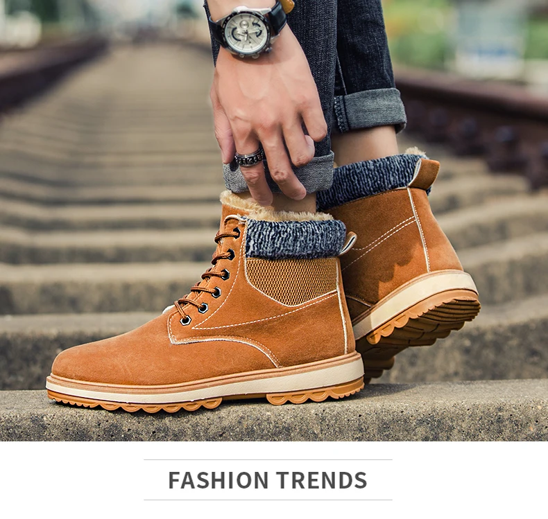 Мужские зимние ботинки; модные повседневные Ботинки Martin; botas hombre для мужчин; Новое поступление; удобные мягкие теплые зимние ботинки с Плюшевым Мехом; AODLEE