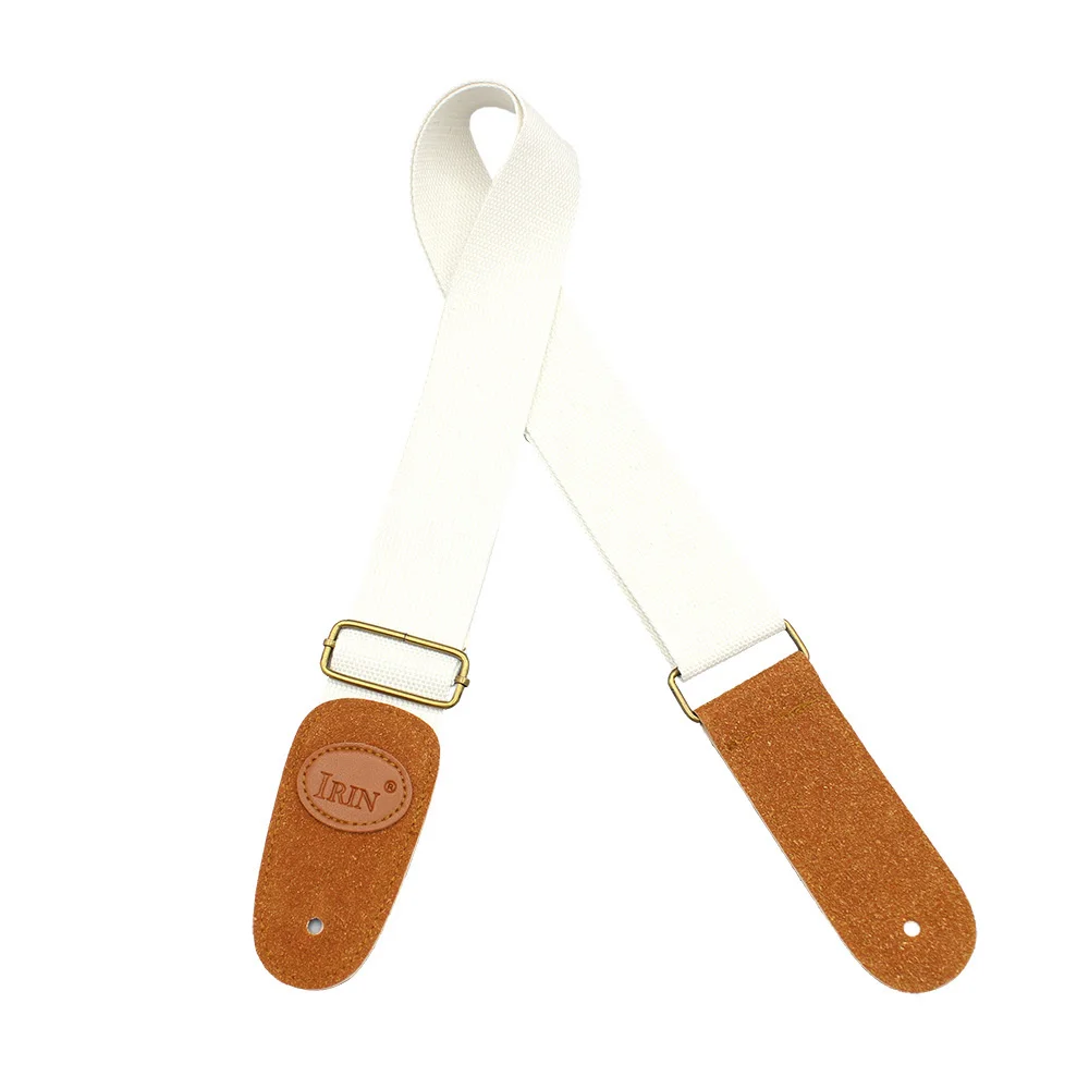 Регулируемый ремень для гитары из чистого хлопка, кожаный плечевой ремень для акустической электрической бас-гитары, аксессуары для музыкальных инструментов