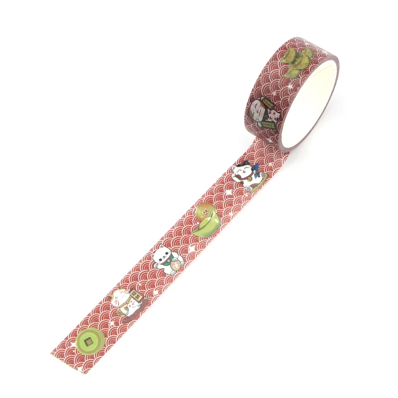 CA121 Lucky Cat 1,5 см x 5 м Kawaii набор декоративного скотча васи японская бумага маскирующая Лента наклейки с лентами декор канцелярские ленты Скрапбукинг