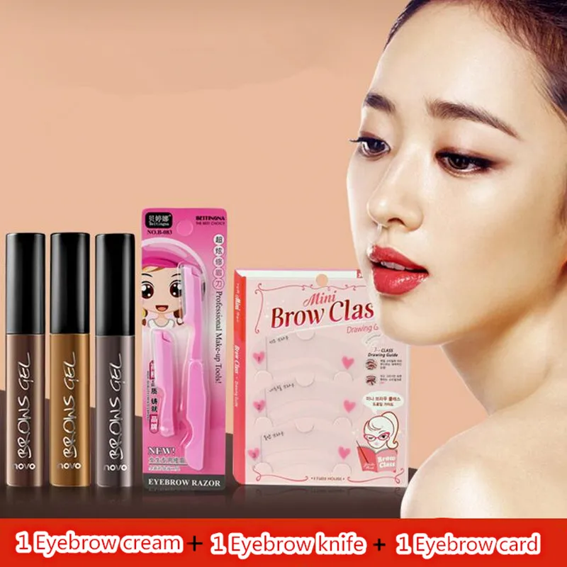 

3 Pcs /lot New Waterproof Eyebrow Tool Focallure Professional Eye Brow Tint Makeup Tool Kit