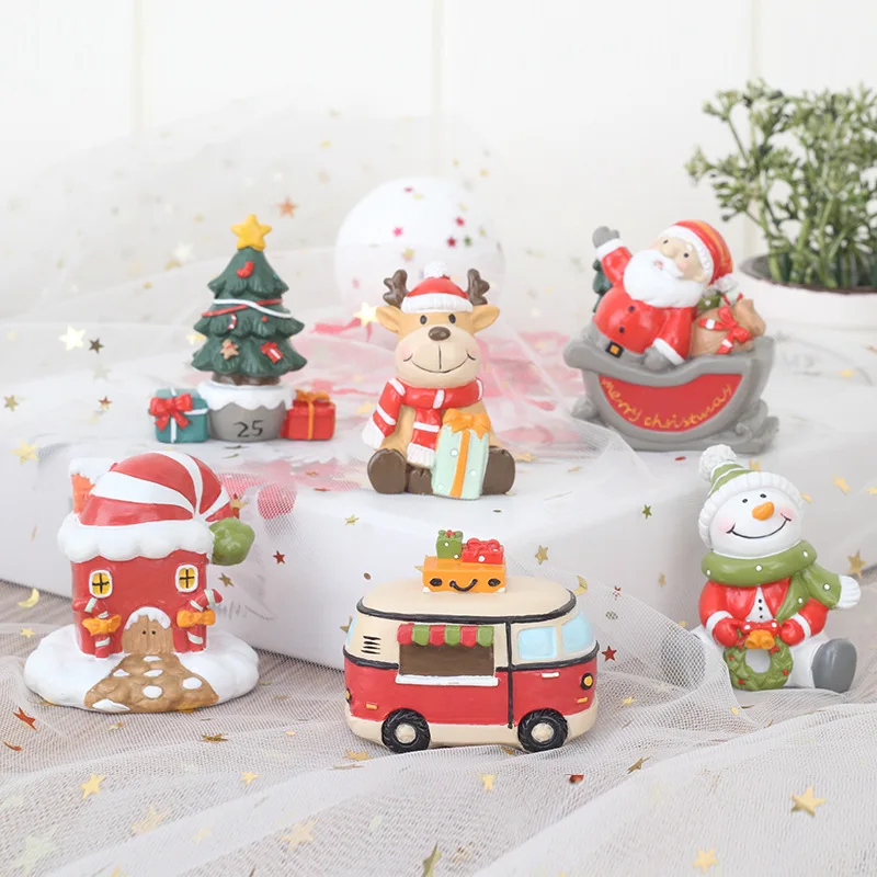 2020 Creative Resin Santa Claus Ornaments Merry Christmas Gifts Crafts Miniature Figurines Decorations For Home | Дом и сад