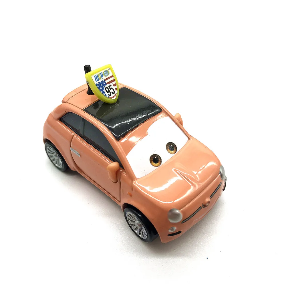 Disney Pixar тачки Картни карспер Молния Маккуин вентилятор Fiat 1:55 литья под давлением металлический сплав игрушка модель автомобиля день рождения детей, мальчика Gif