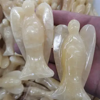 

1pc Natural Topaz Carved Angel Crystals and Stones Healing Mineral stones Witch Home Decoration