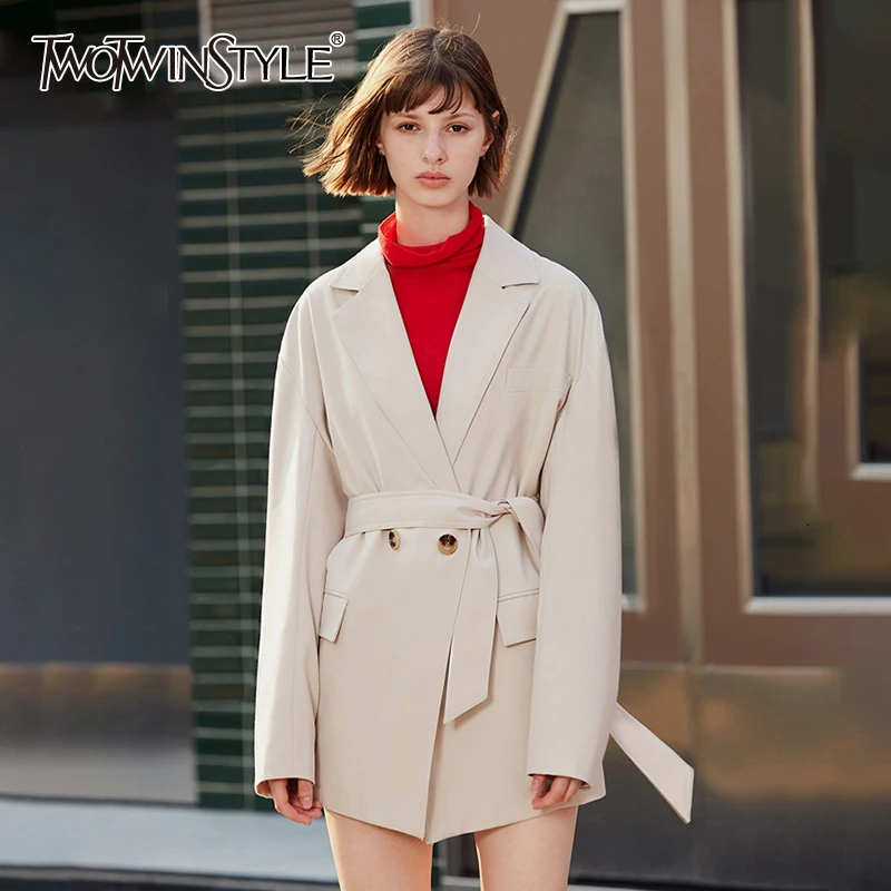 TWOTWIN Стильные повседневные женские костюмы в английском стиле с вырезами и