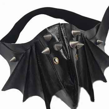 

Bat Mask Metal copper rivet Plague Doctor Mask Steam Masks Black P Halloween Gothic Retro Leather Costume Fancy punk mask