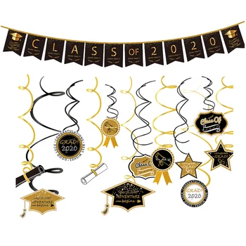 

1 Set Hanging Pendant Set Grads Party Themed Hanging Ornaments Set Cute Spiral Pendants Supplies Set for Wall Ceiling Decor (1 P